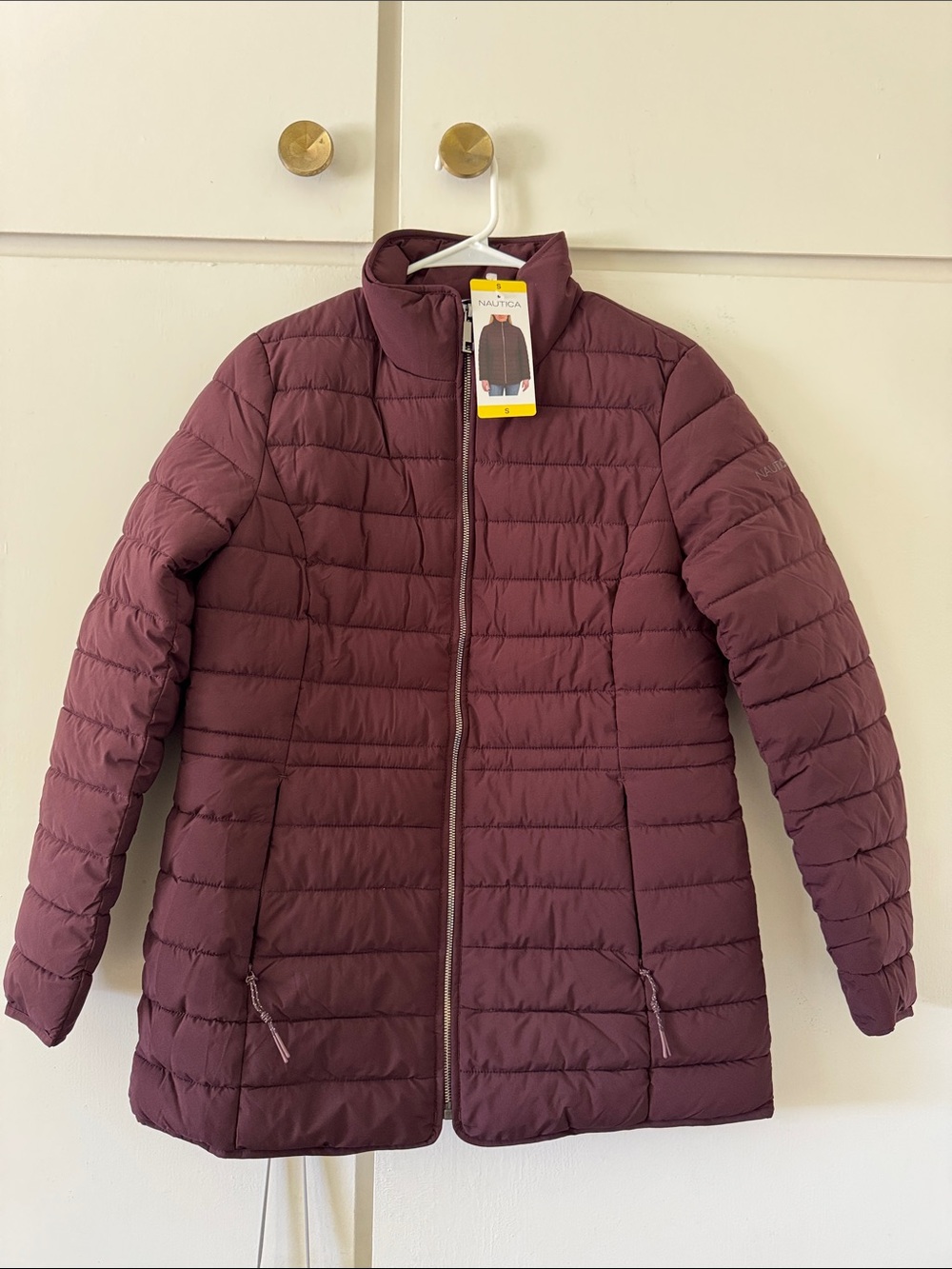 Nautica Women's Quilted Puffer Jacket - Wine